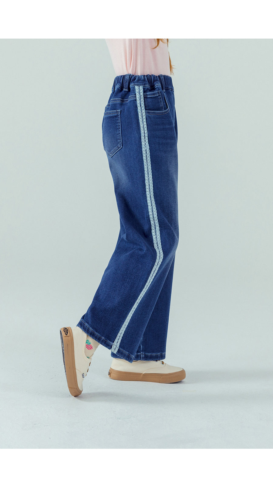 I LOVE J Lace denim wide pants