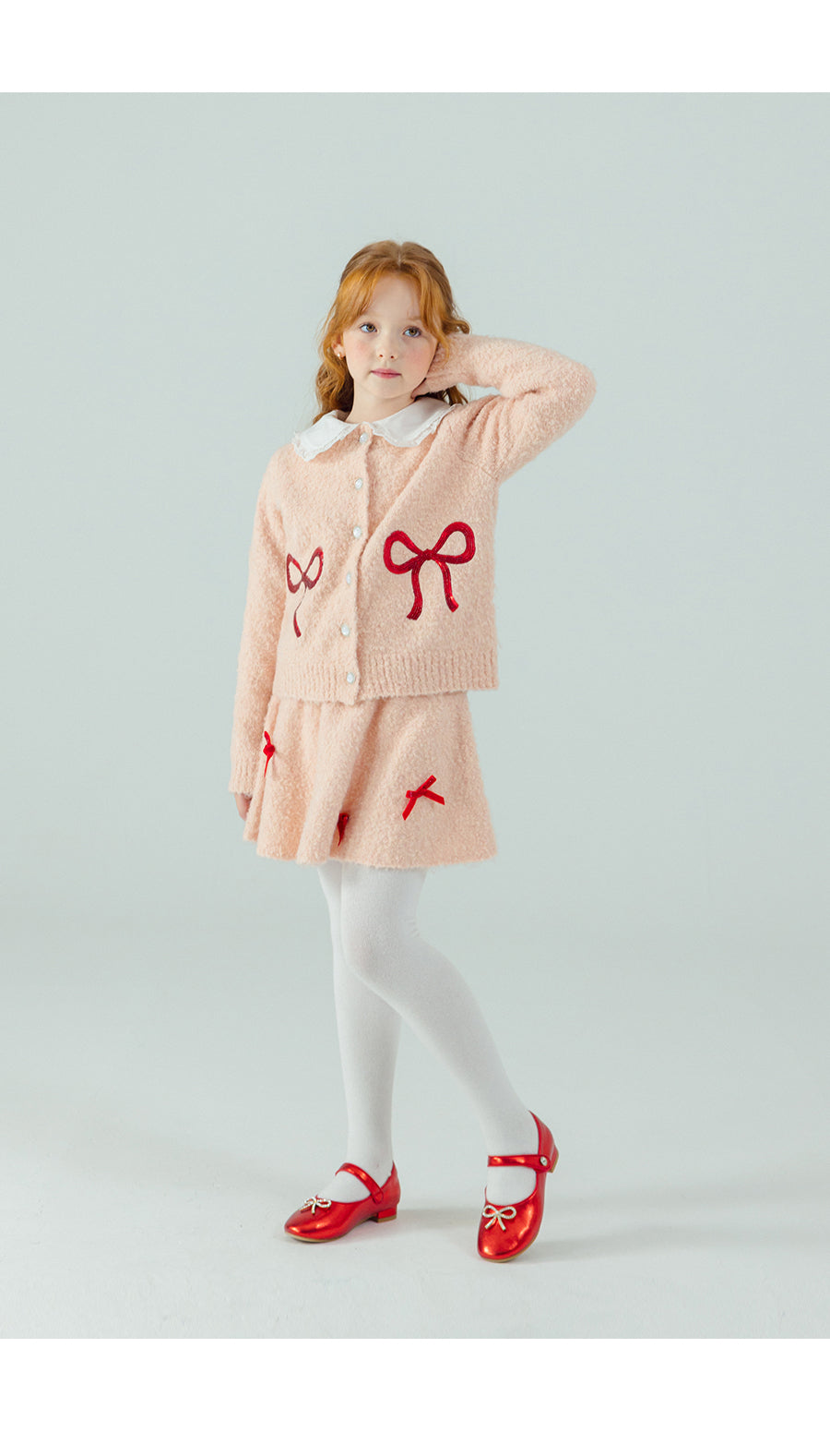 I LOVE J Ribbon spangle knit cardigan