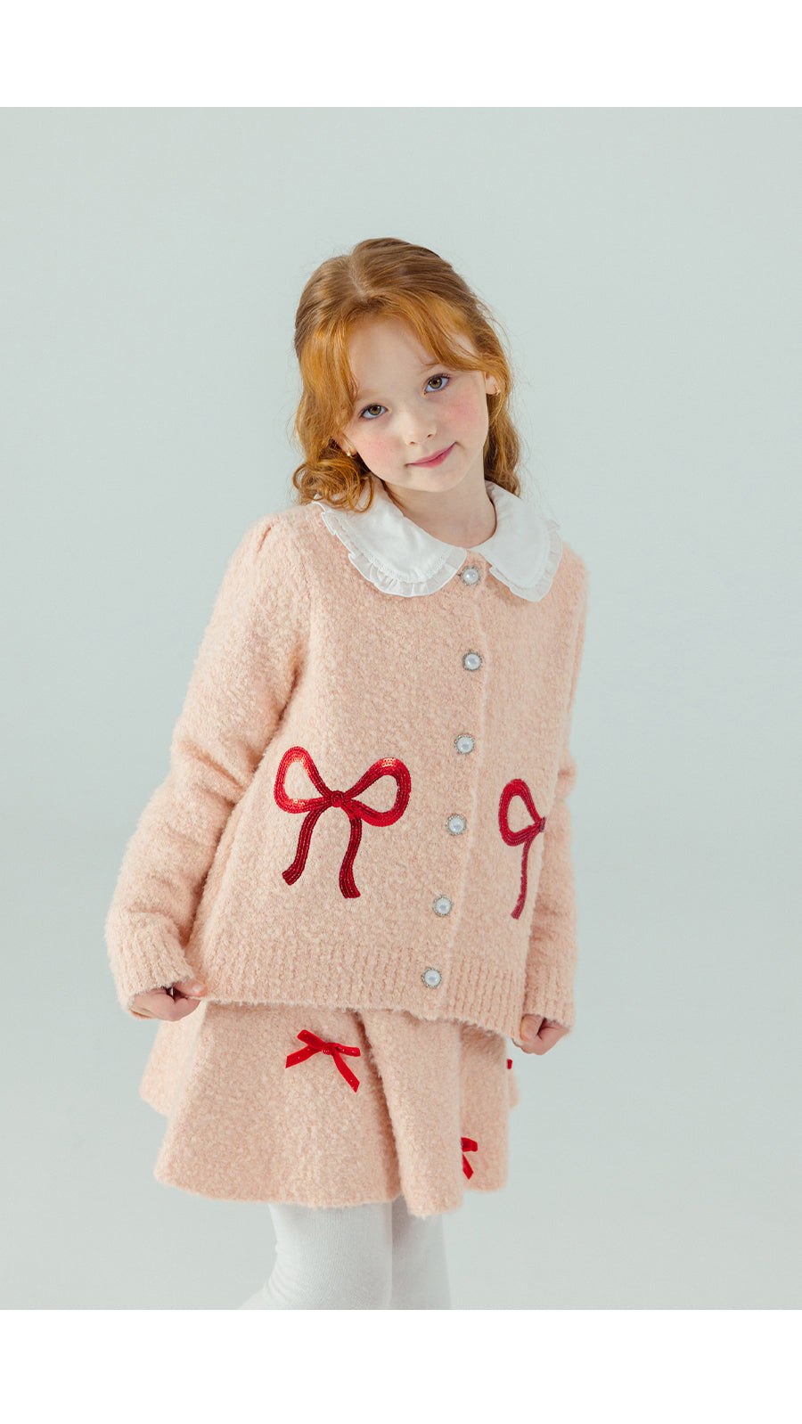 I LOVE J Ribbon spangle knit cardigan