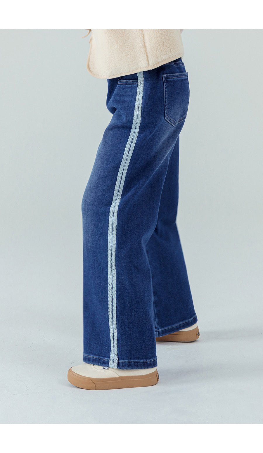 I LOVE J Lace denim wide pants