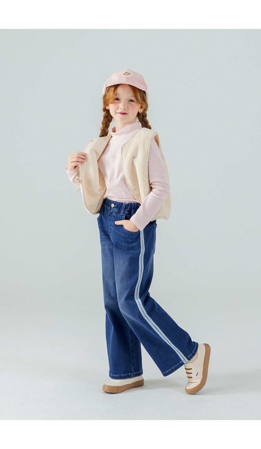 I LOVE J Lace denim wide pants