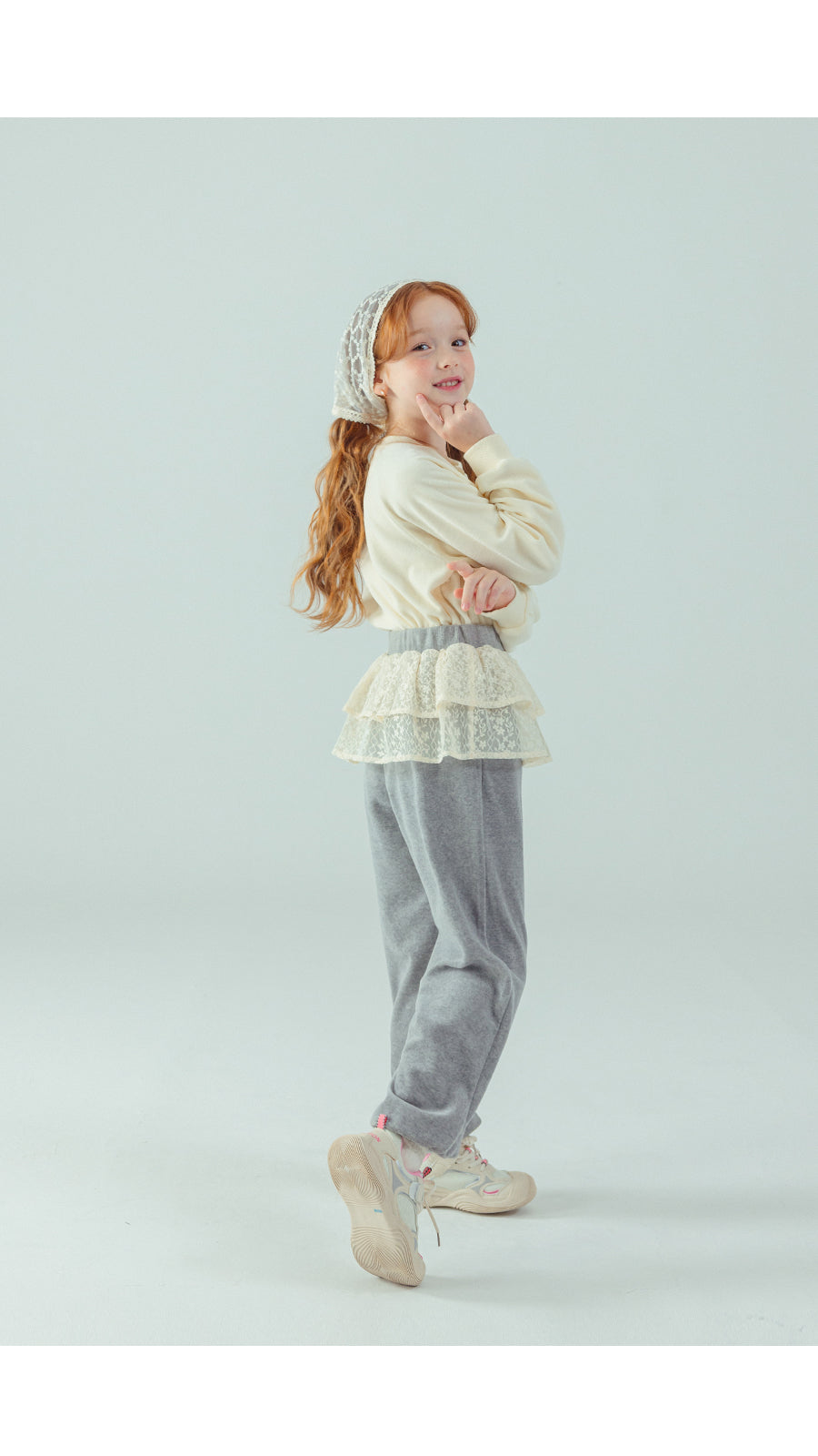 I LOVE J Day lace fleece 2pc set