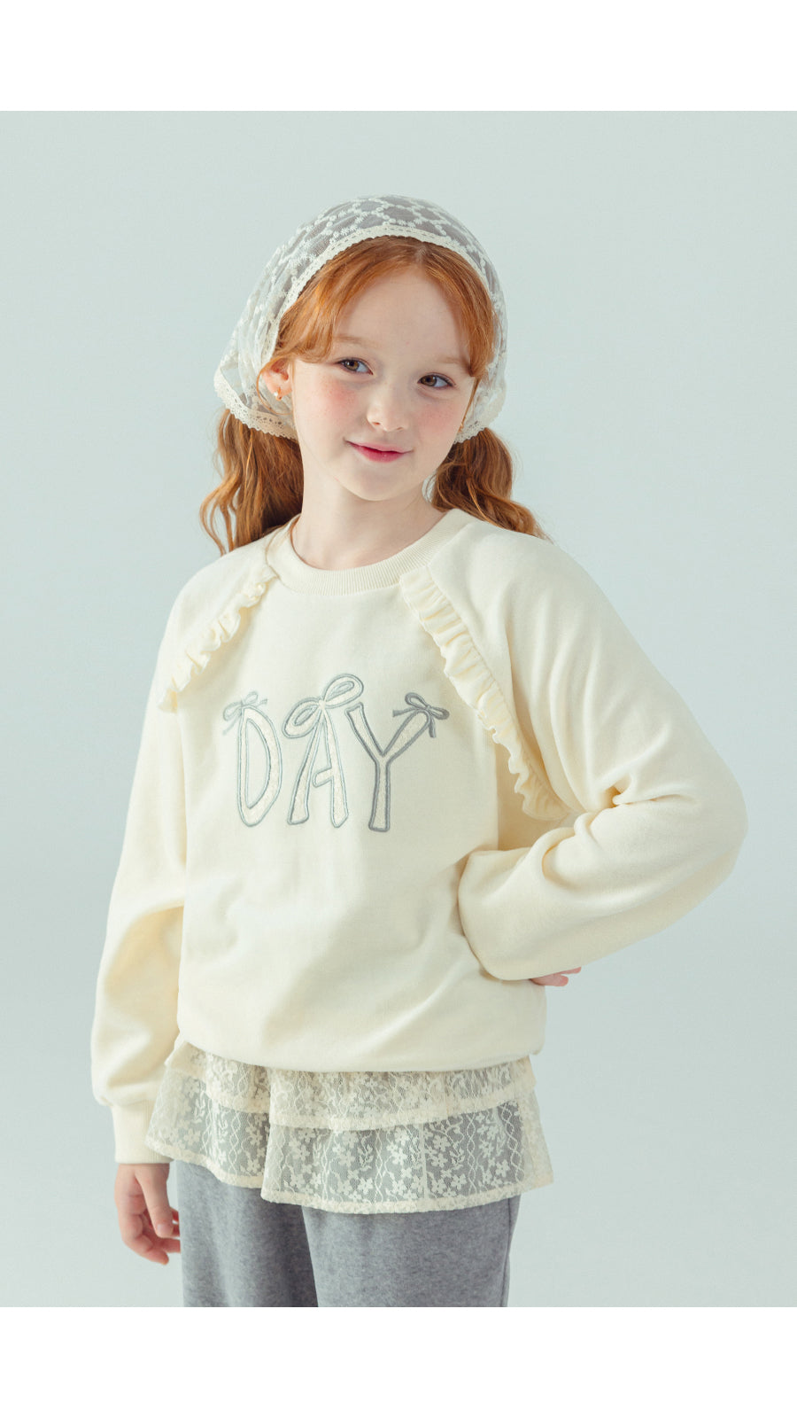 I LOVE J Day lace fleece 2pc set