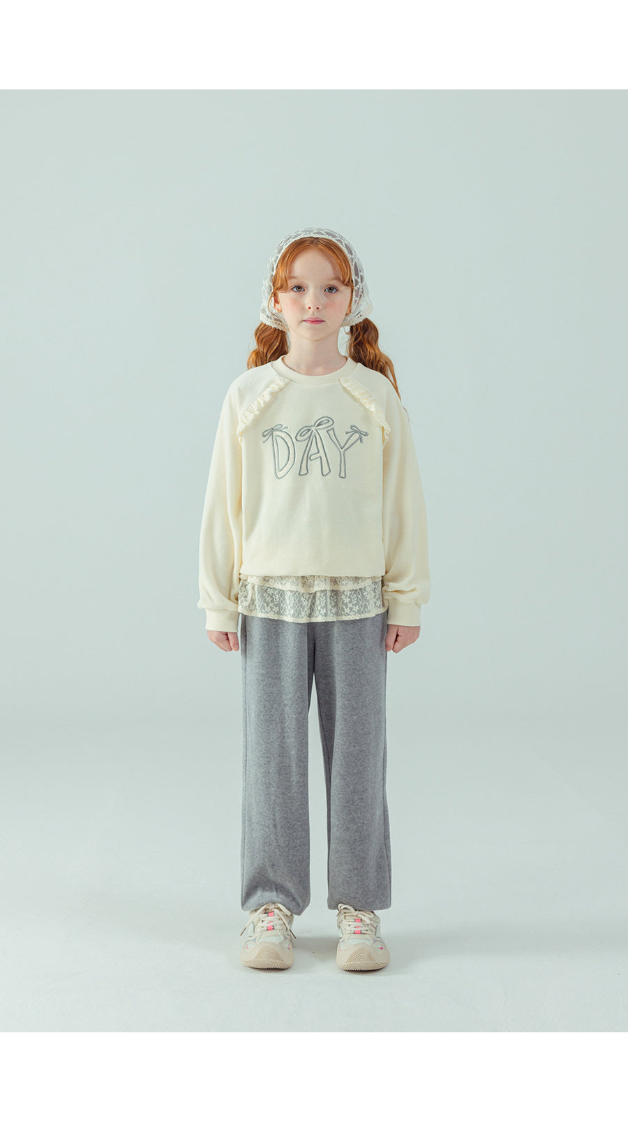 I LOVE J Day lace fleece 2pc set