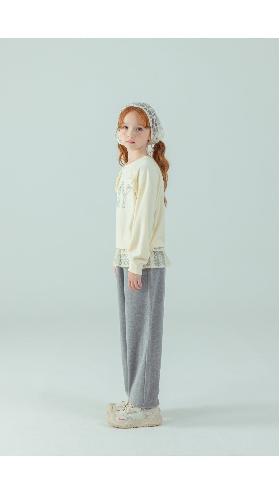 I LOVE J Day lace fleece 2pc set