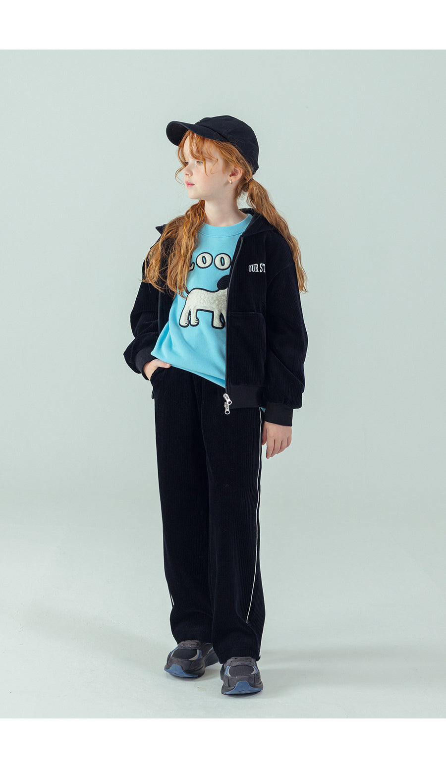 I LOVE J My studio velour hoodie zip-up