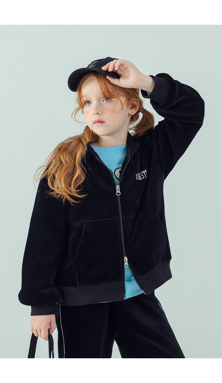 I LOVE J My studio velour hoodie zip-up