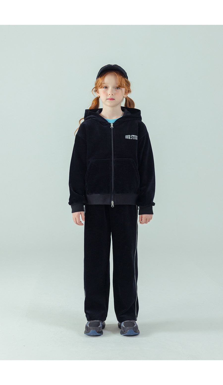 I LOVE J My studio velour hoodie zip-up