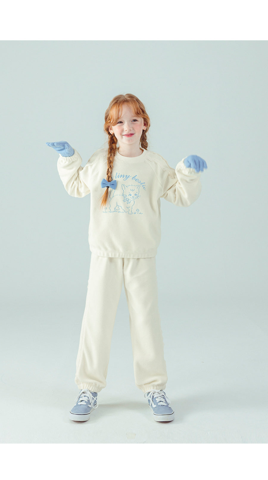 I LOVE J Hello cat fleece 2pc set