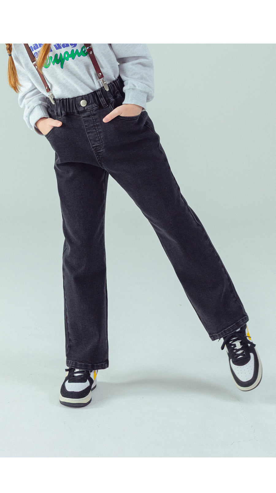 I LOVE J Straight black denim pants