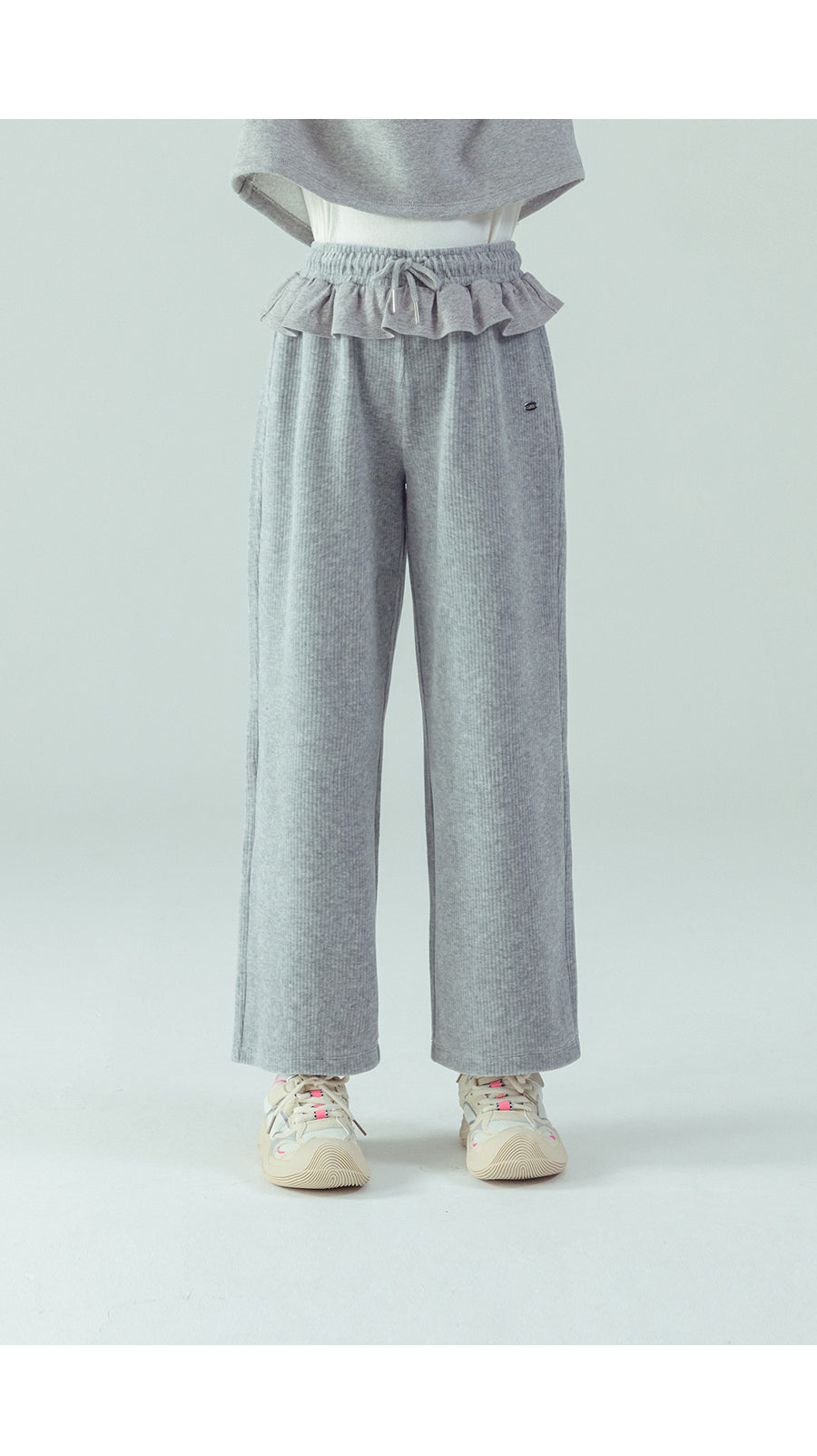I LOVE J Frill wide fleece pants