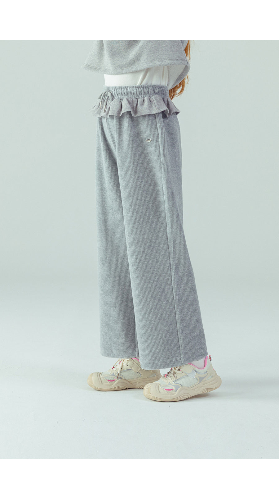 I LOVE J Frill wide fleece pants