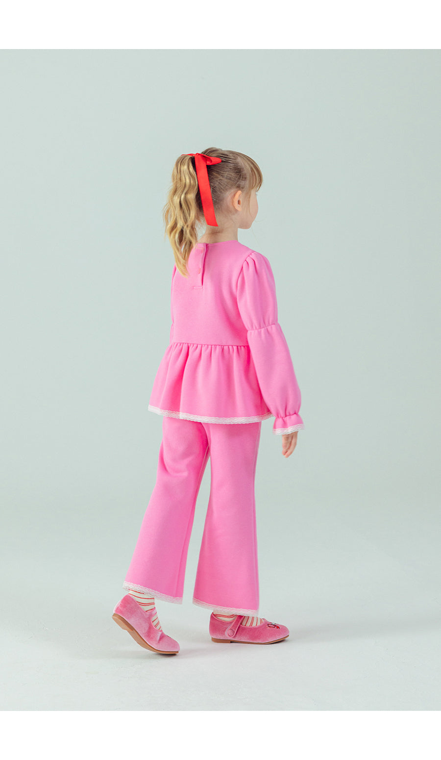 I LOVE J Duo bear lace fleece 2pc set