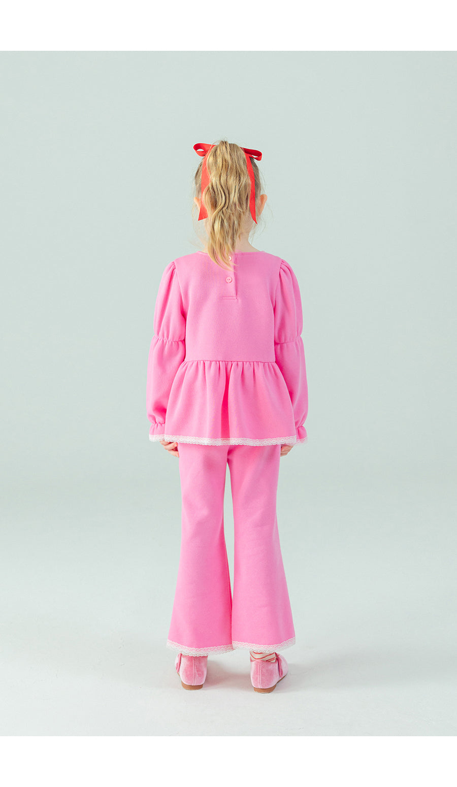 I LOVE J Duo bear lace fleece 2pc set