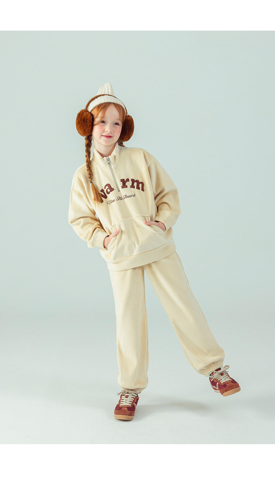 I LOVE J Warm velour fleece zip up top