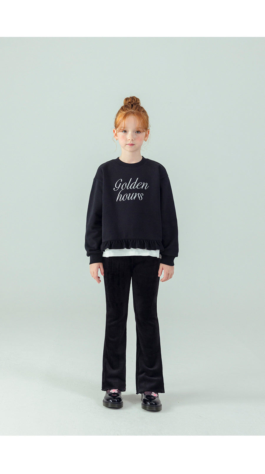 I LOVE J Golden hours frill layered fleece top