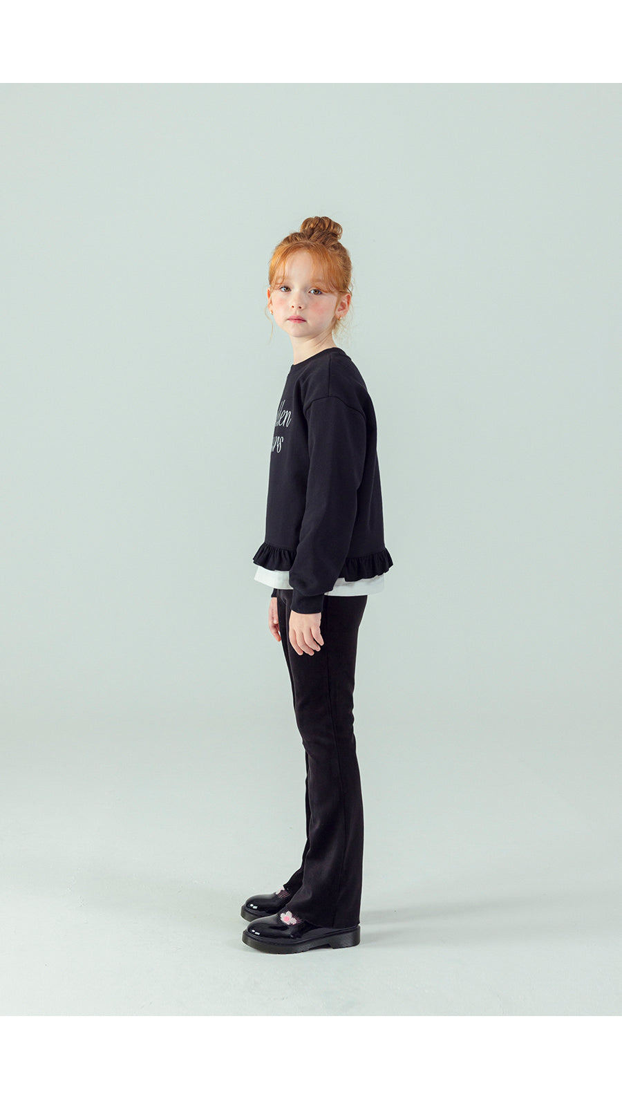 I LOVE J Golden hours frill layered fleece top