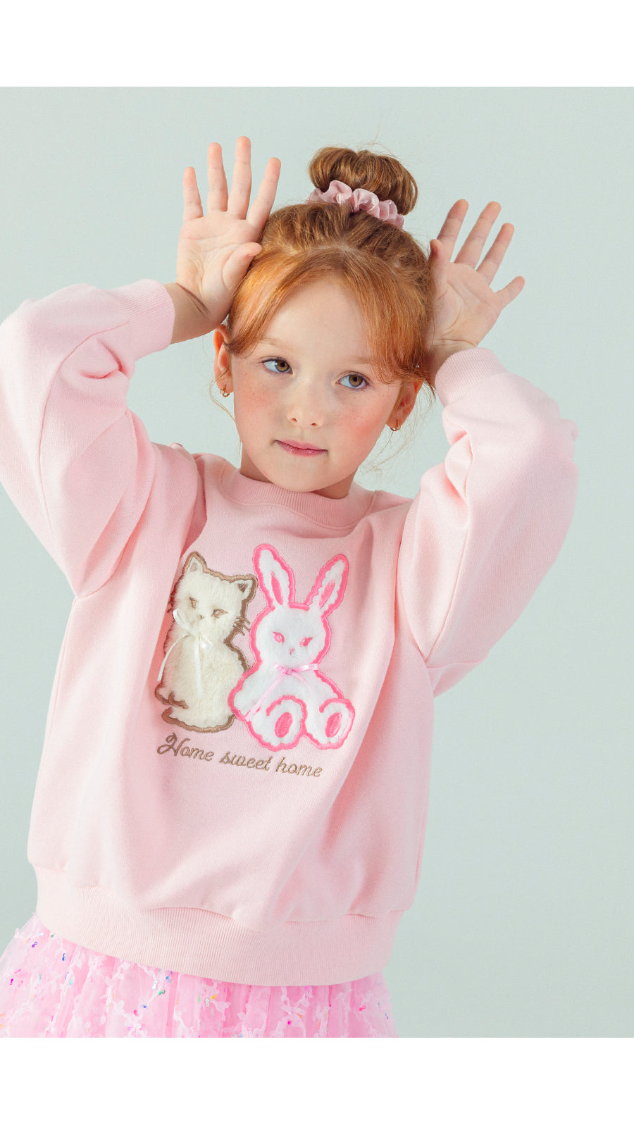 I LOVE J Cat & rabbit fleece mtm