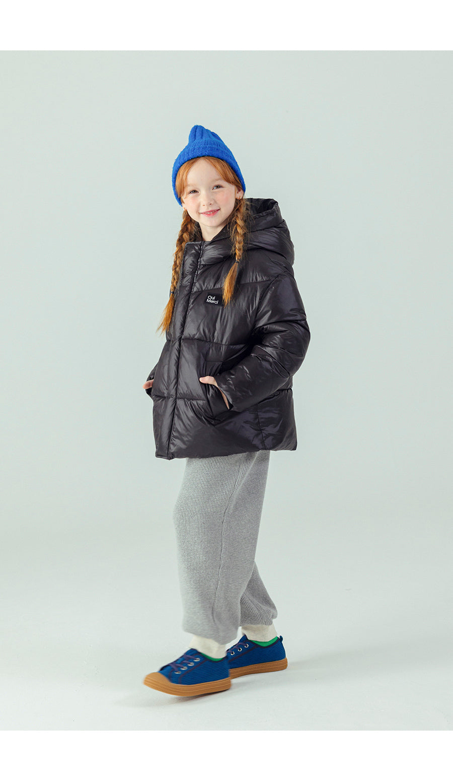 I LOVE J Oui merci solarball padding hoodie jacket