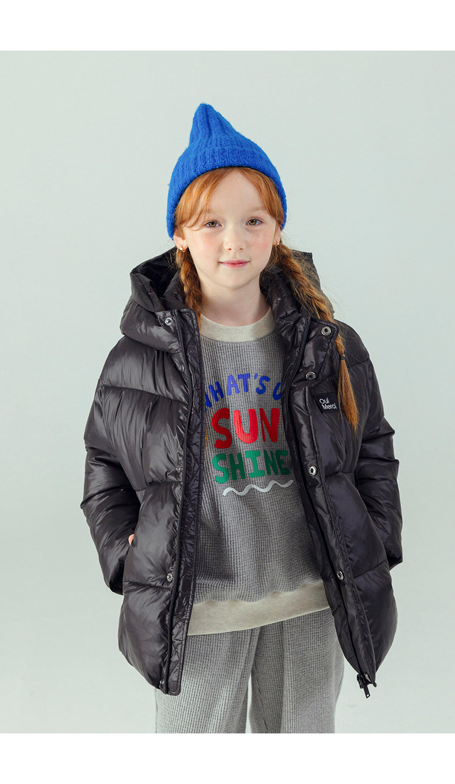 I LOVE J Oui merci solarball padding hoodie jacket