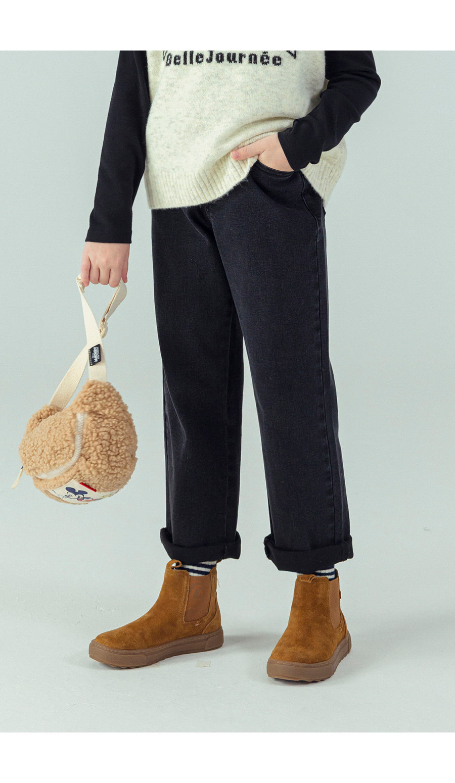 I LOVE J Straight black denim pants