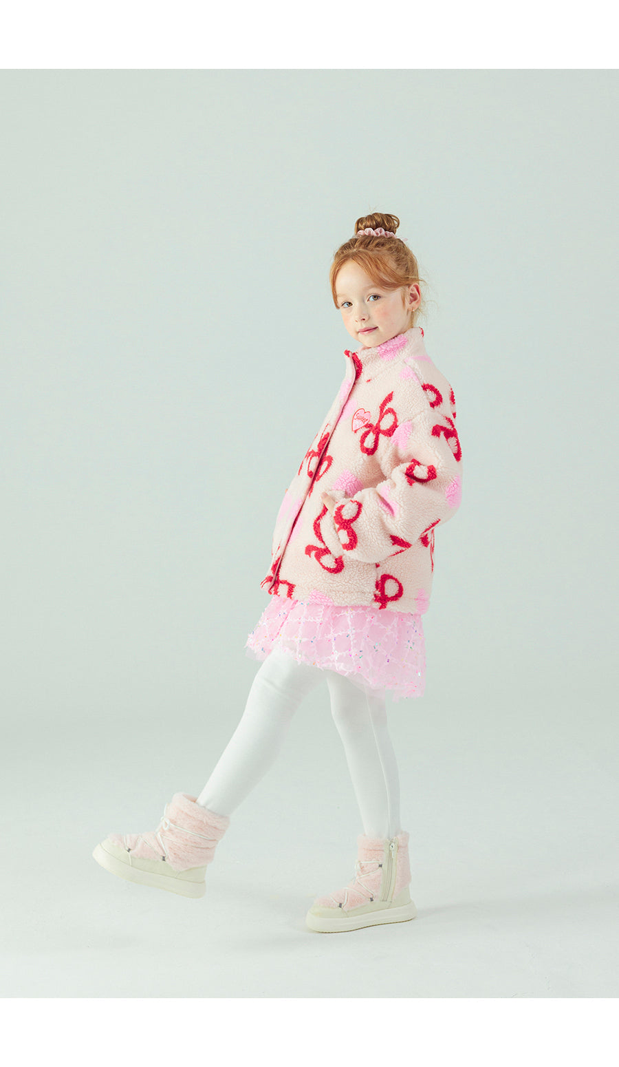 I LOVE J Ribbon dumble zip up jacket