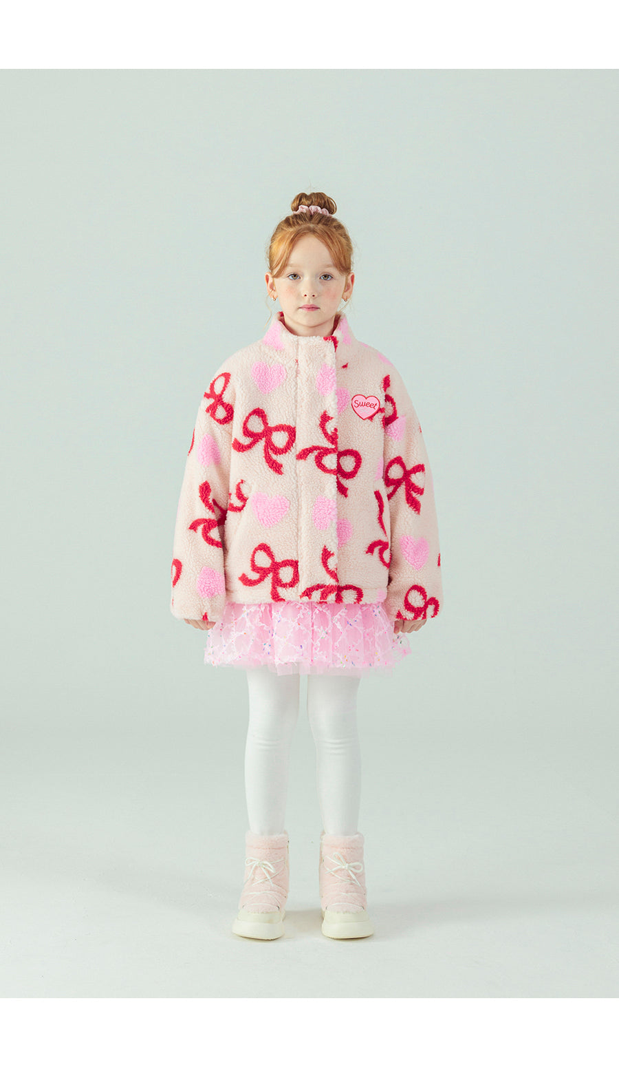 I LOVE J Ribbon dumble zip up jacket