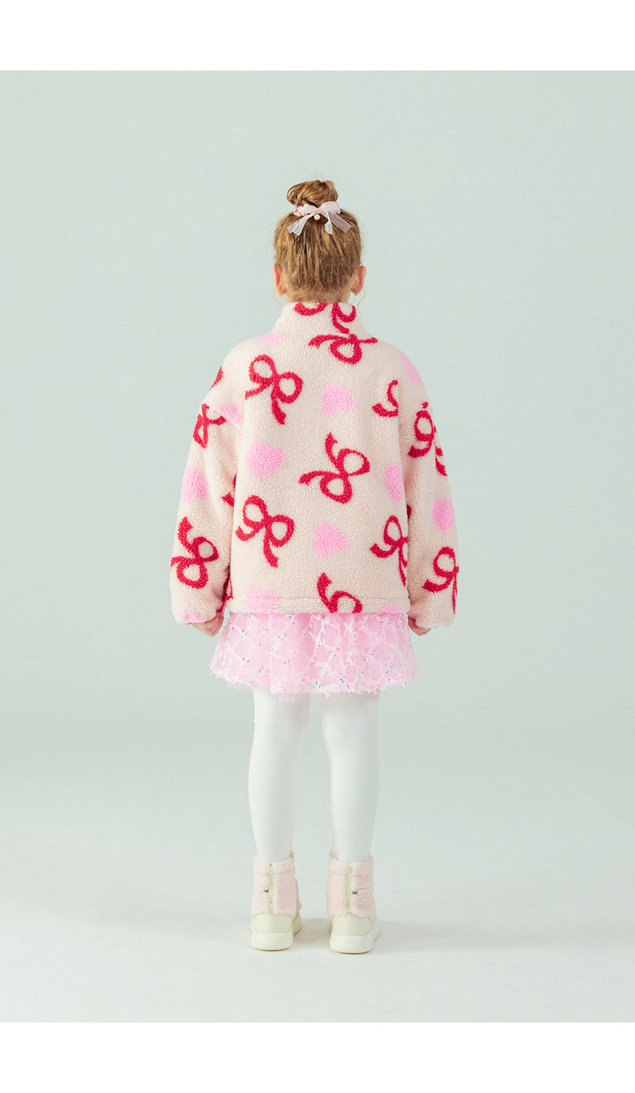 I LOVE J Ribbon dumble zip up jacket