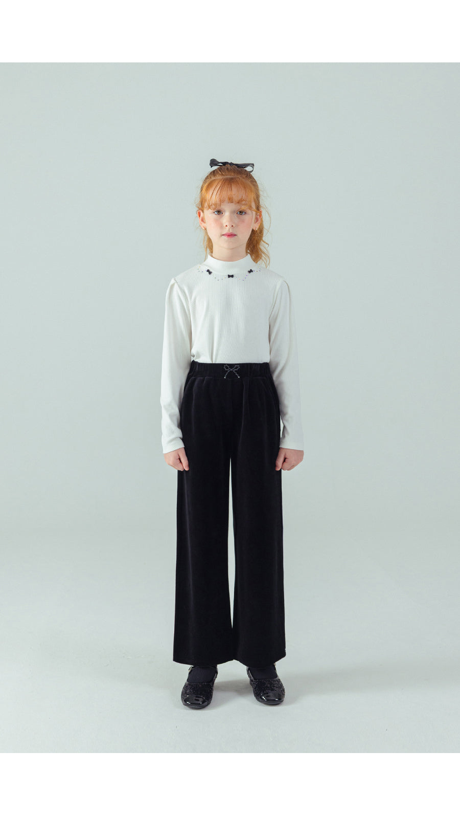 I LOVE J Ribbon stone point fleece top