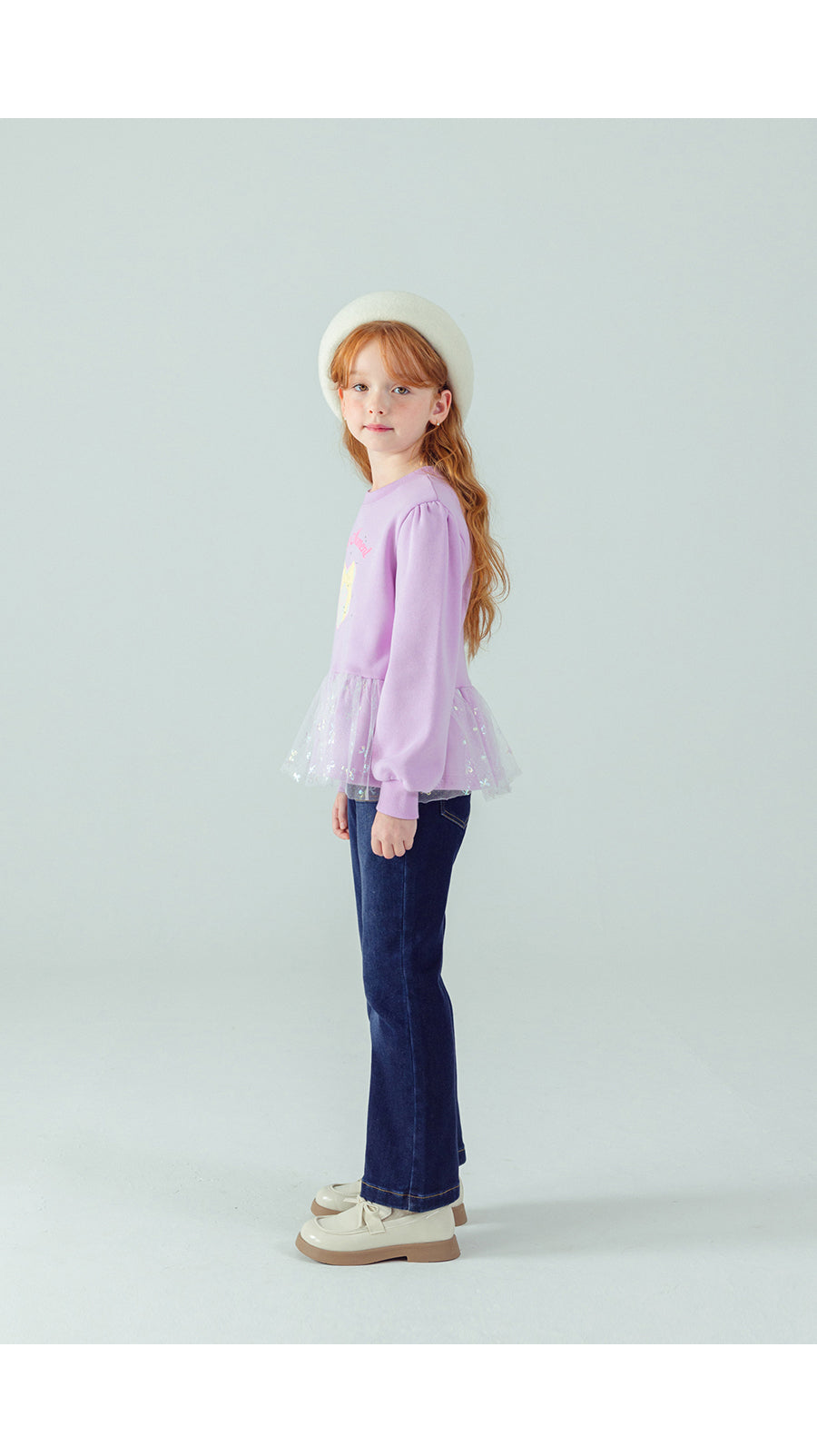 I LOVE J Moment ribbon frill fleece top