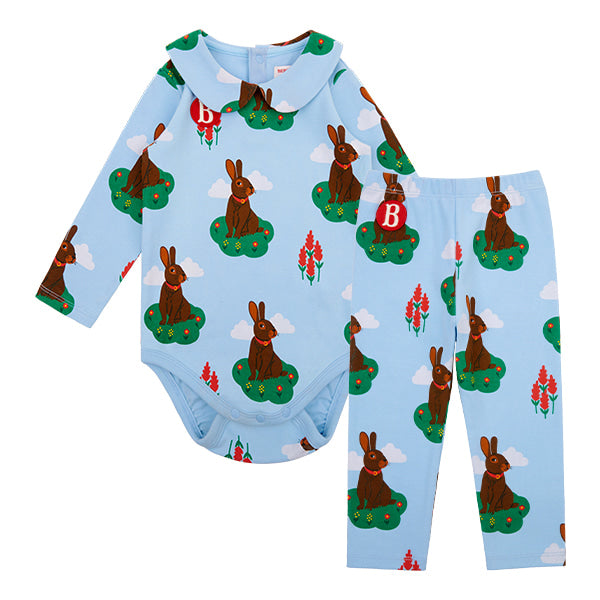 BEBE DE PINO All over rabbit baby bodysuit set
