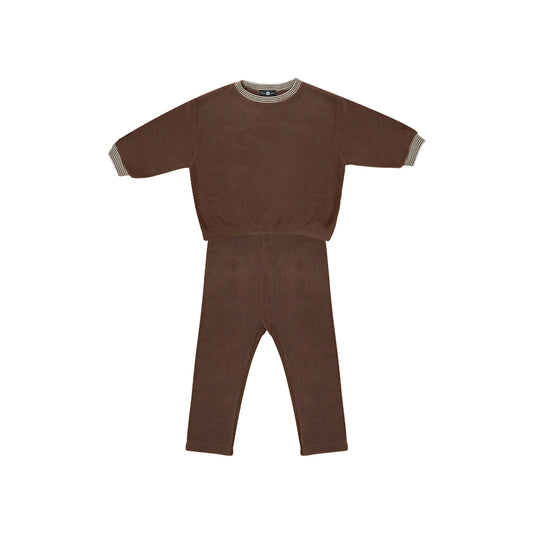 UBMOM SOFT BANDING SWEATSHIRT SET(Brown)