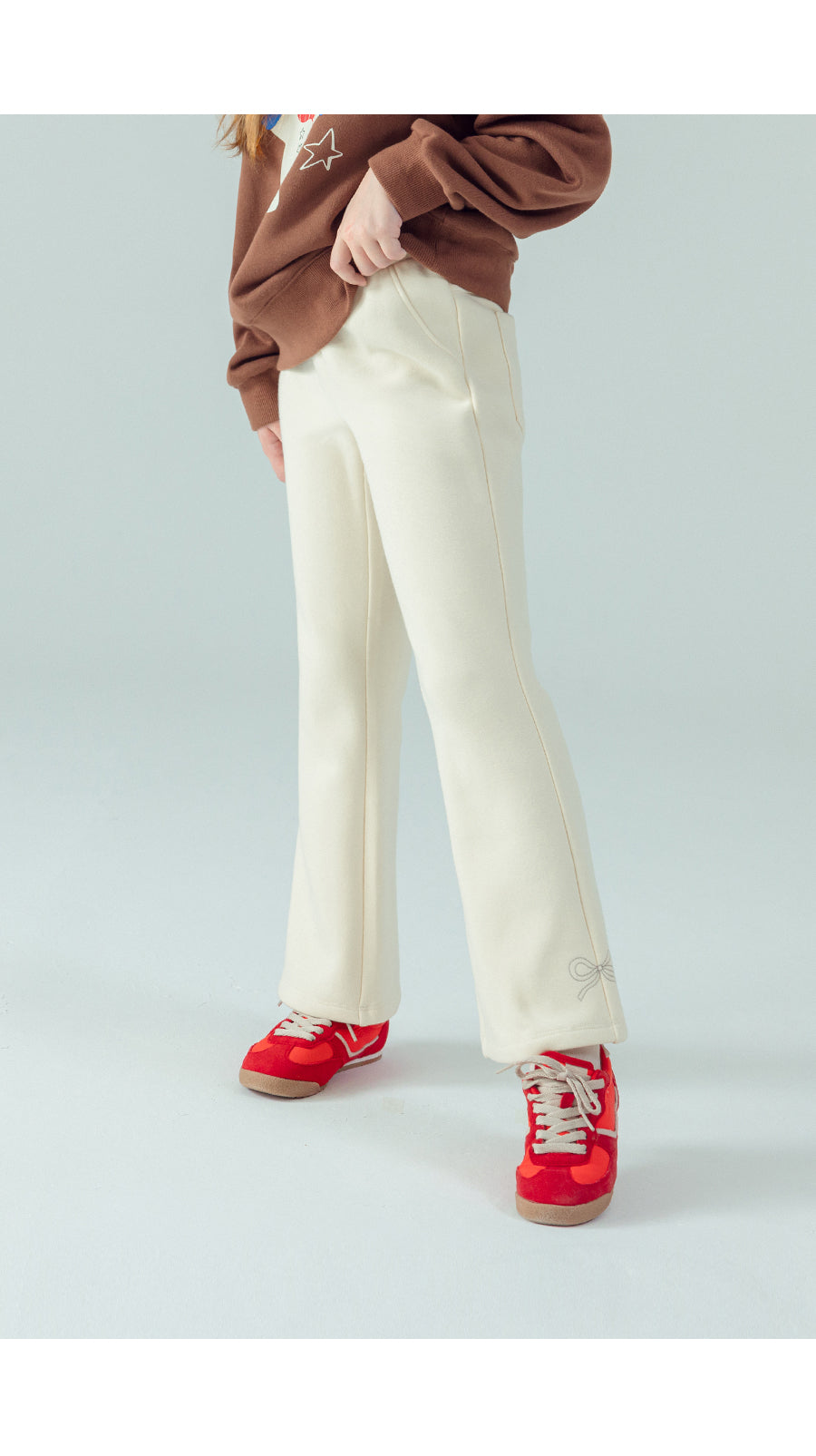 I LOVE J Ribbon embroidered pants