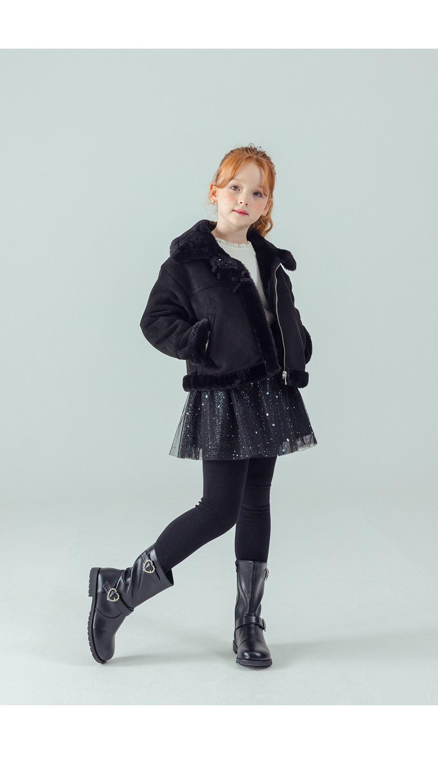 I LOVE J Margen crop shearling jacket