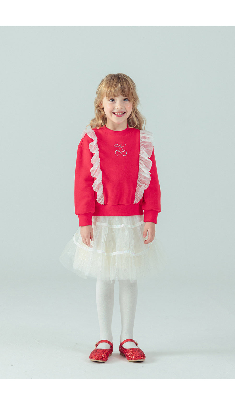 I LOVE J Net frill mtm (Fleece inside)