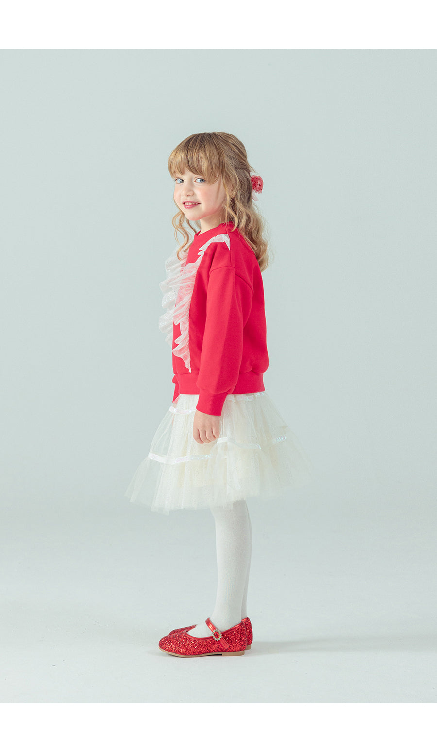 I LOVE J Net frill mtm (Fleece inside)