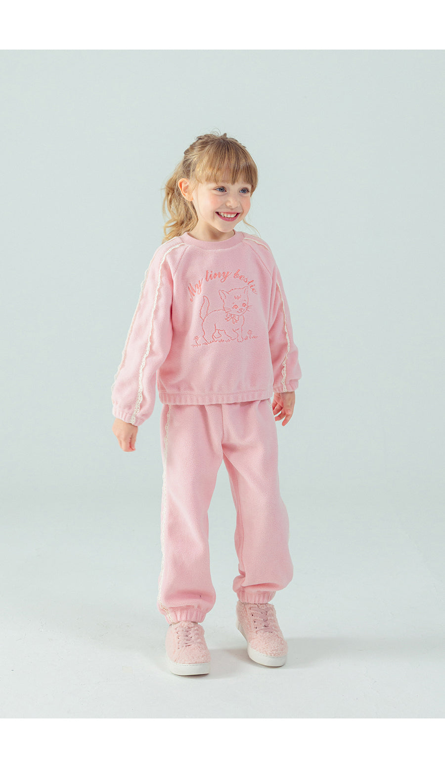I LOVE J Hello cat fleece 2pc set