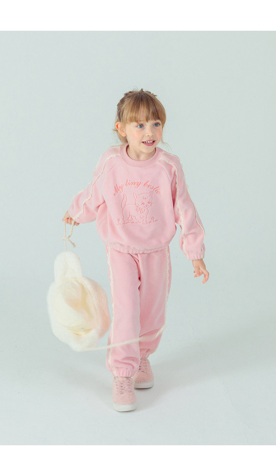 I LOVE J Hello cat fleece 2pc set