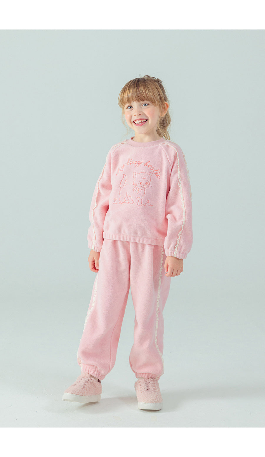 I LOVE J Hello cat fleece 2pc set