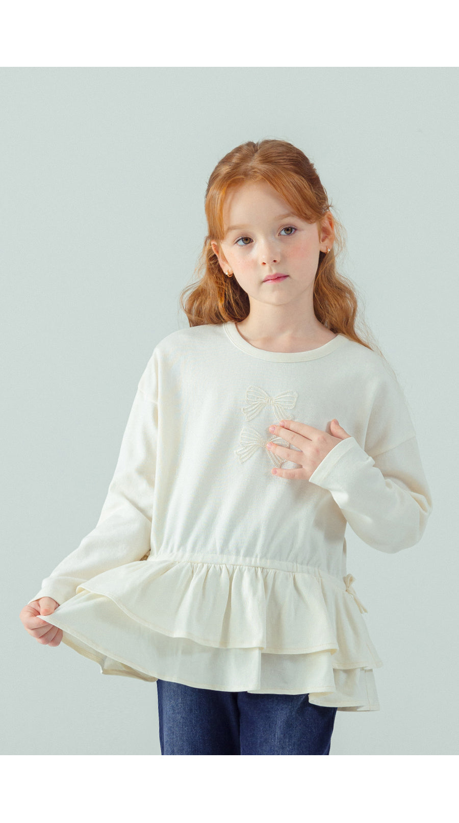 I LOVE J Jenin ribbon frill top
