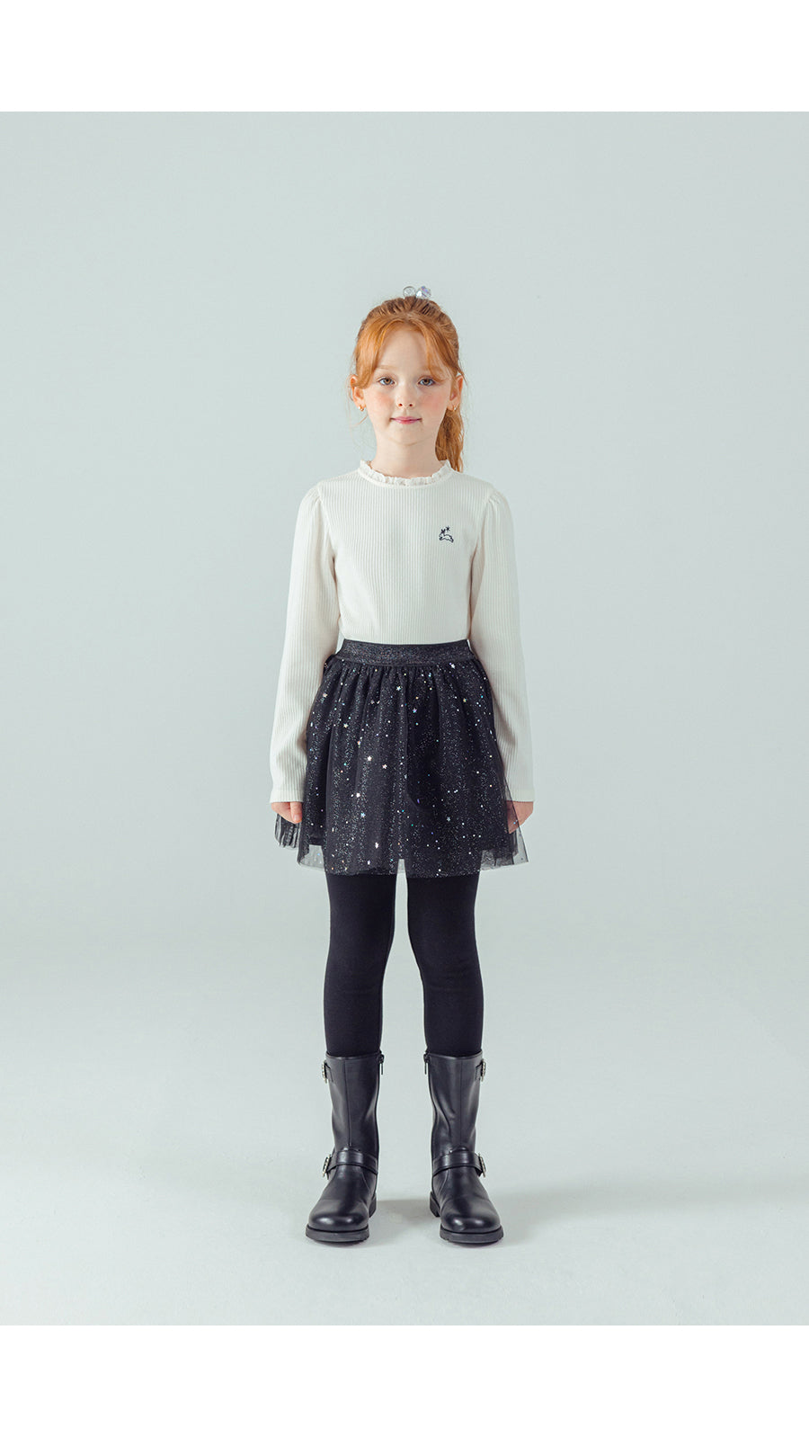 I LOVE J Lace ribbed top