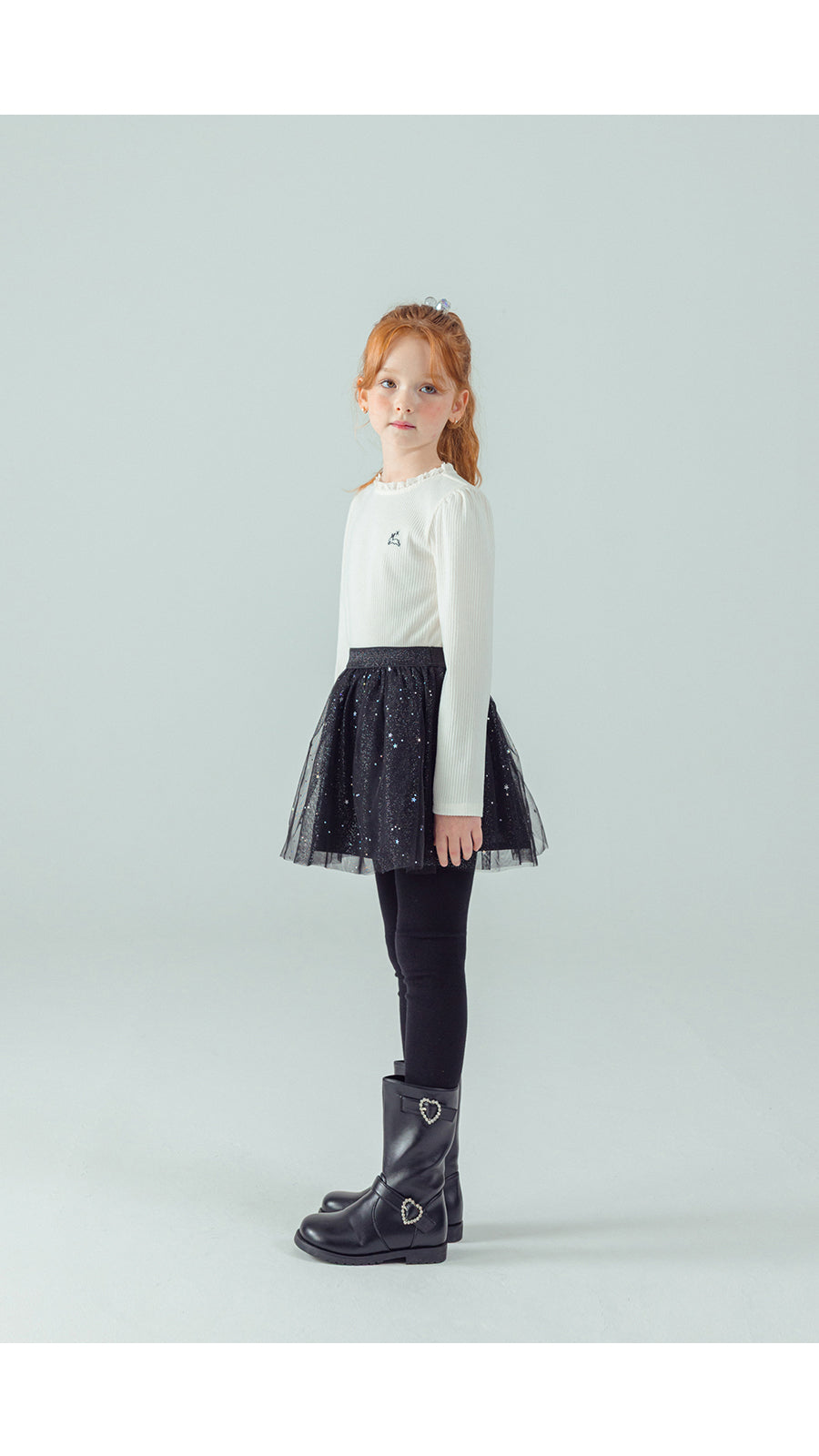 I LOVE J Lace ribbed top