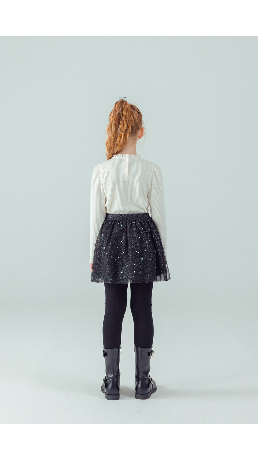 I LOVE J Lace ribbed top