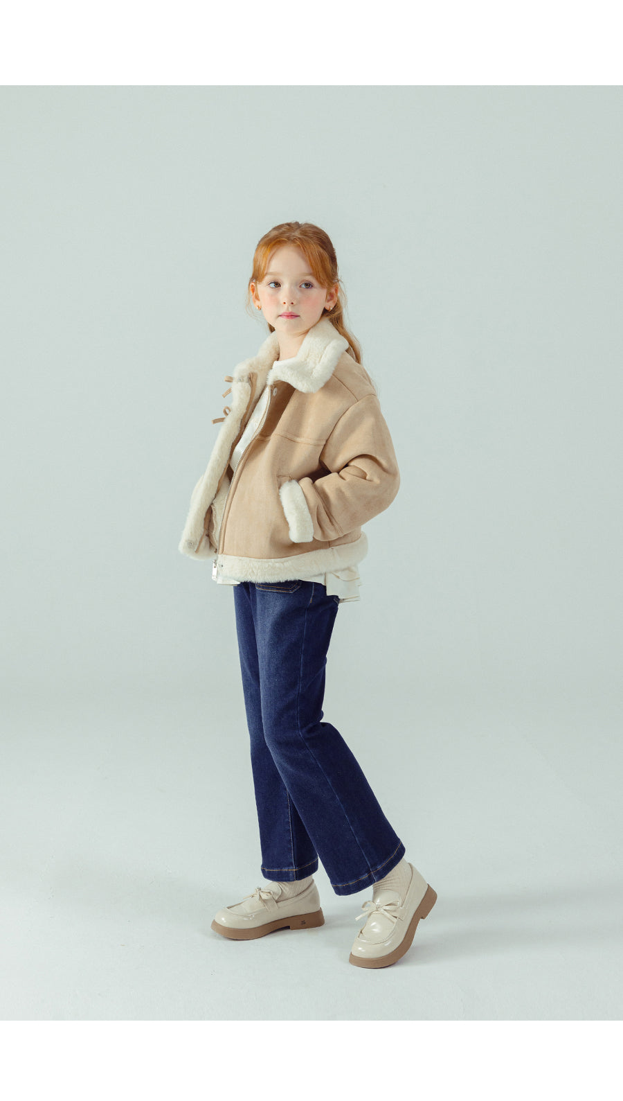 I LOVE J Margen crop shearling jacket