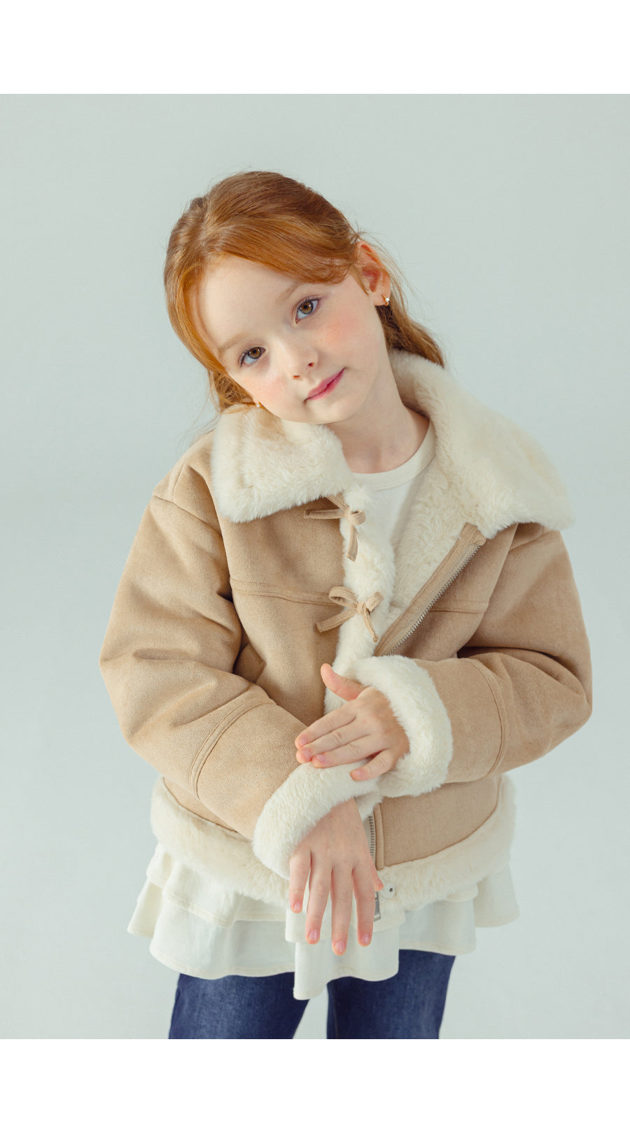 I LOVE J Margen crop shearling jacket