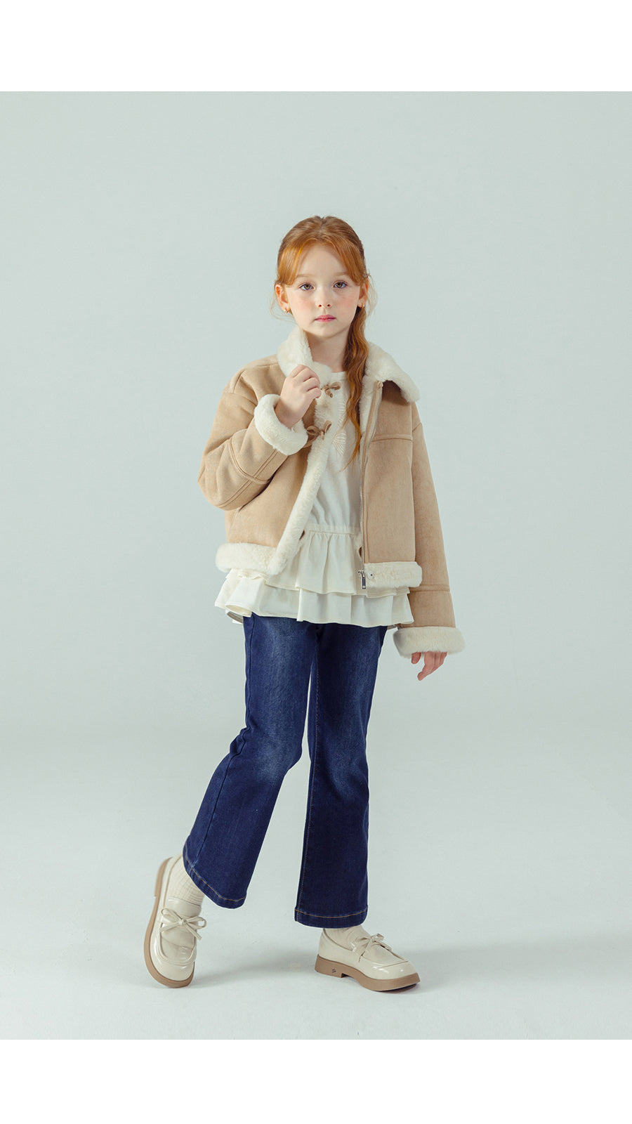 I LOVE J Margen crop shearling jacket