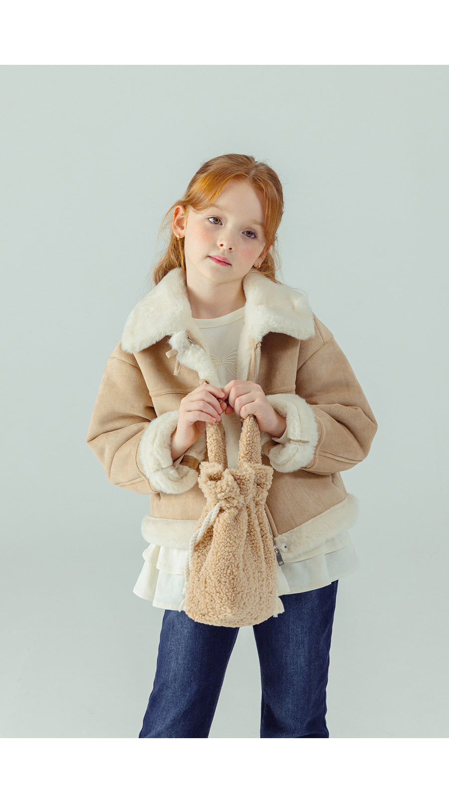 I LOVE J Margen crop shearling jacket