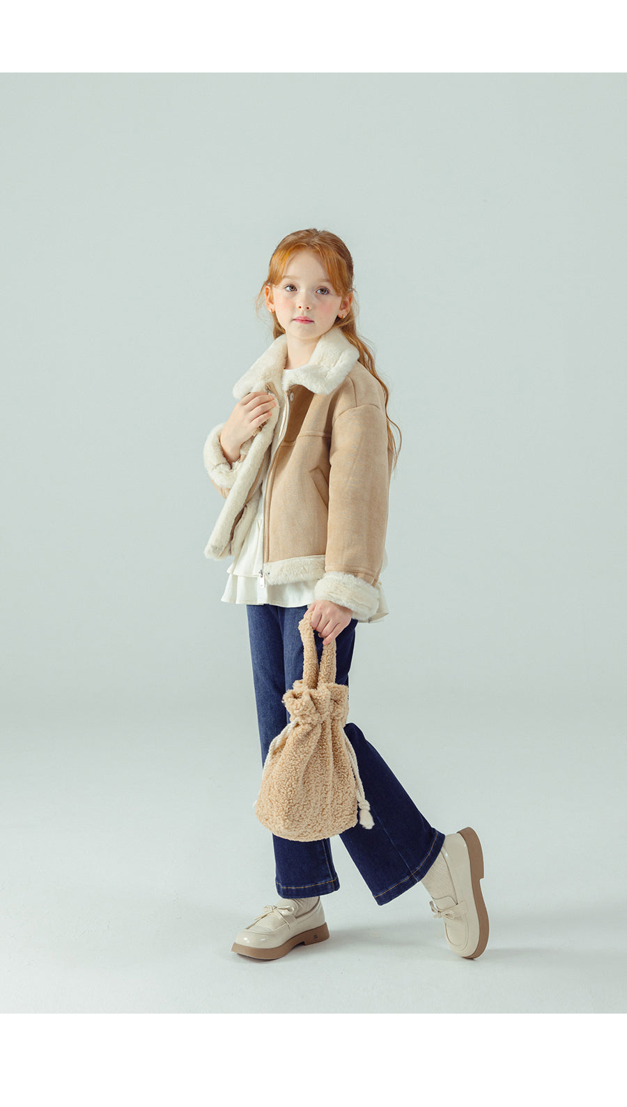 I LOVE J Margen crop shearling jacket