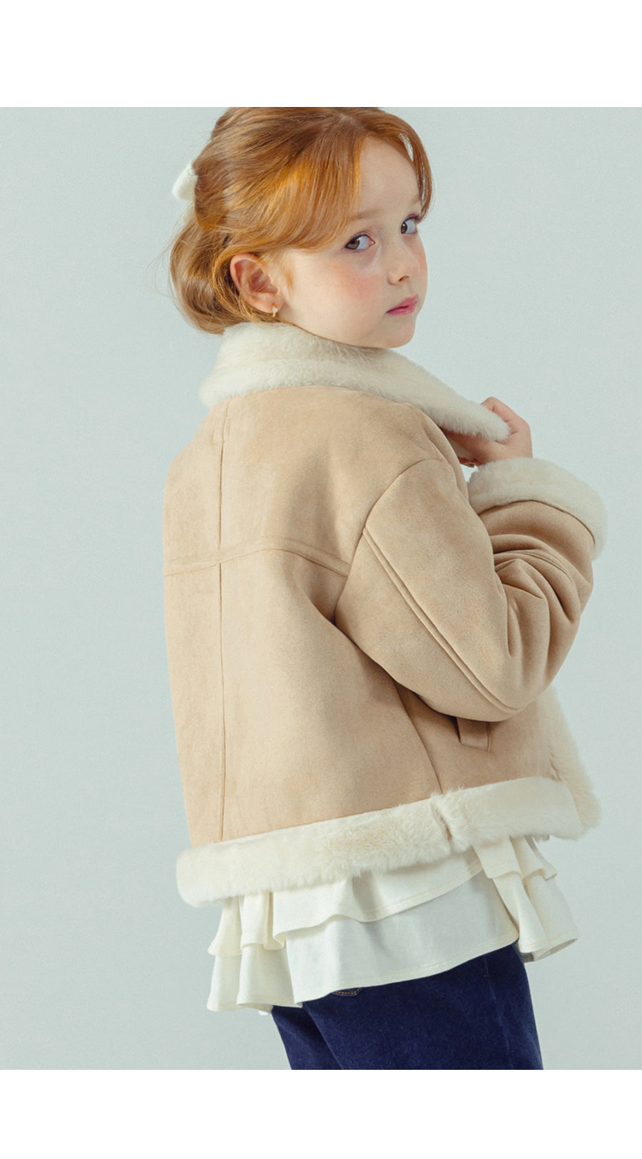 I LOVE J Margen crop shearling jacket