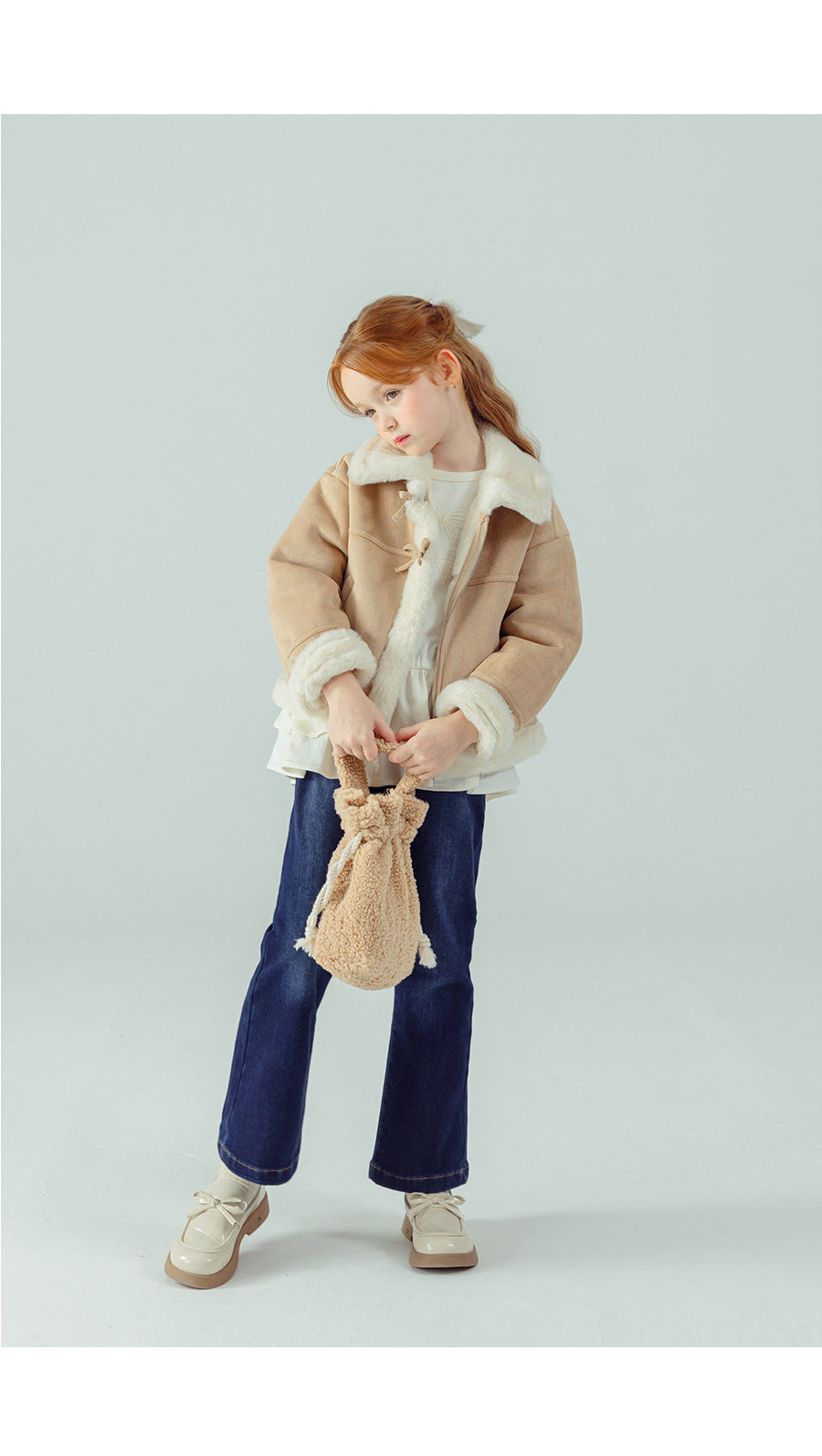 I LOVE J Margen crop shearling jacket